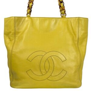 CHANEL Citrine Leather Tote Bag